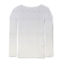 【ノーソーイングニット】箔プリントグラデーショントップ(パールグレー-M)