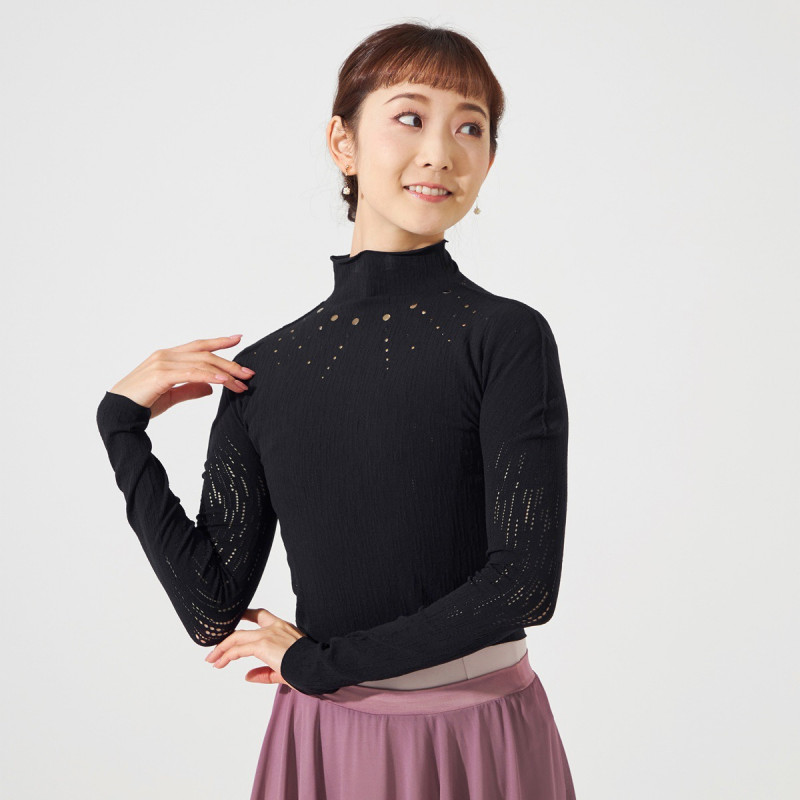 【新品未開封】チャコット　ノーソーイングニット　ハイネック ノーソーイングニット】スタッズハイネックショートトップ 商品ページ