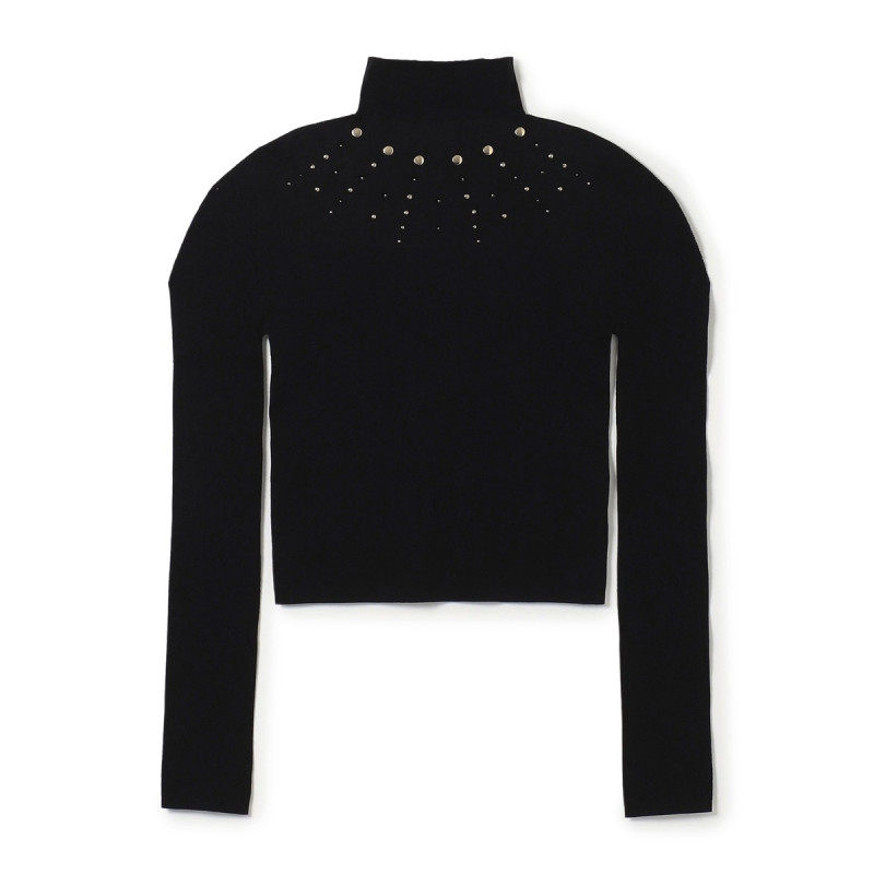 ノーソーイングニット】スタッズハイネックショートトップ 商品ページ