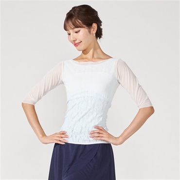 【ノーソーイングニット】カップ付レイヤードニットトップ