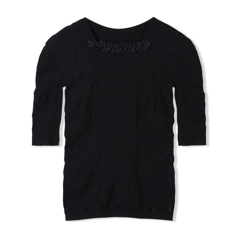 ル*バ様 【Chacott】【ノーソーイング】バックレースアップニット黒 6分袖 ☆バックレースアップニットトップ 商品ページ | チャコットオンライン