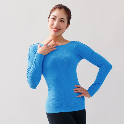 ★ボートネック長袖ニットトップ