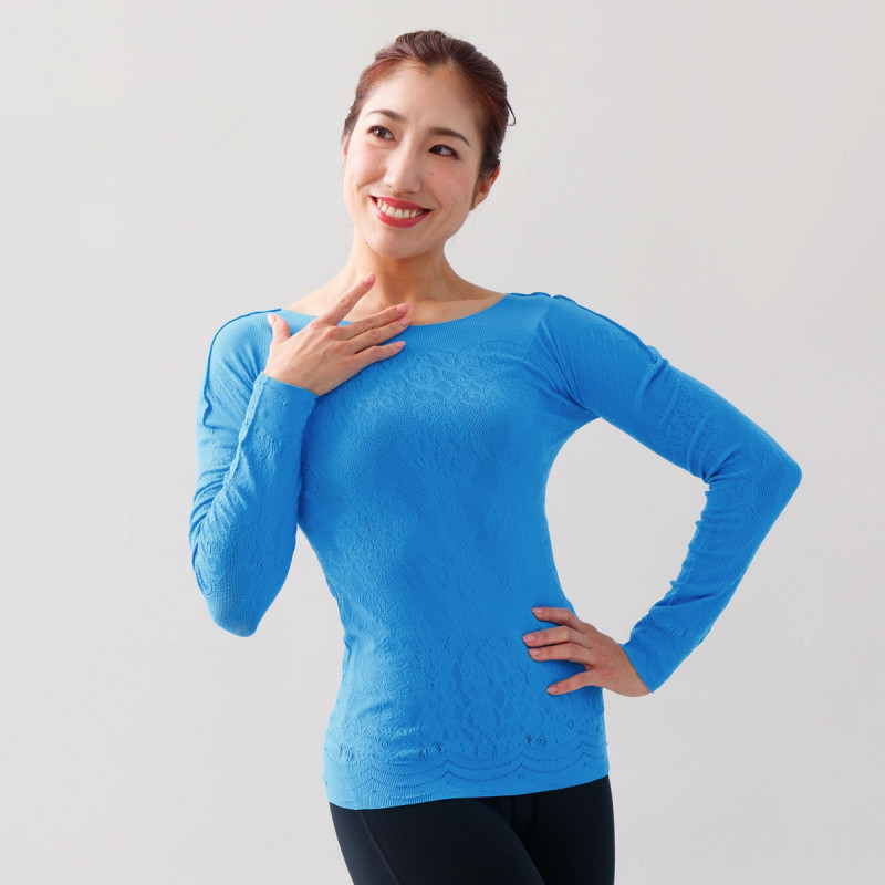 ★ボートネック長袖ニットトップ