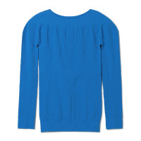 ★ボートネック長袖ニットトップ(スカイブルー-M)