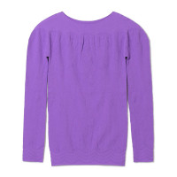 ★ボートネック長袖ニットトップ(モーブ-M)