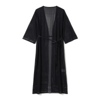 ★ノーソーイングレースカーディガン(ブラック-M)