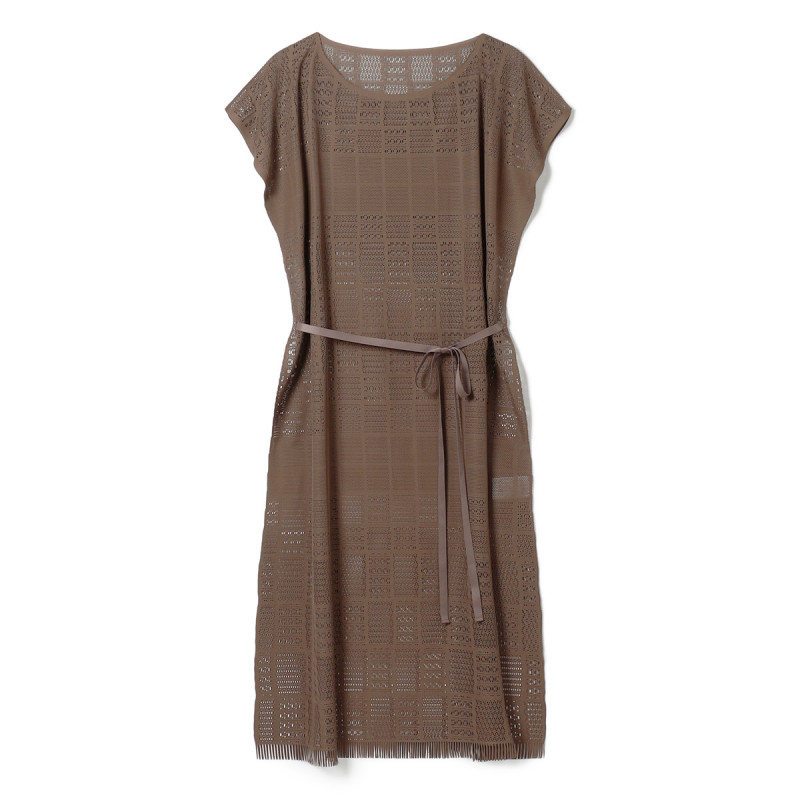 ★ノーソーイングレースワンピース(ココアブラウン-M)