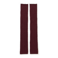 ★ラインモチーフニットレッグウォーマー(ブラウン-フリー)