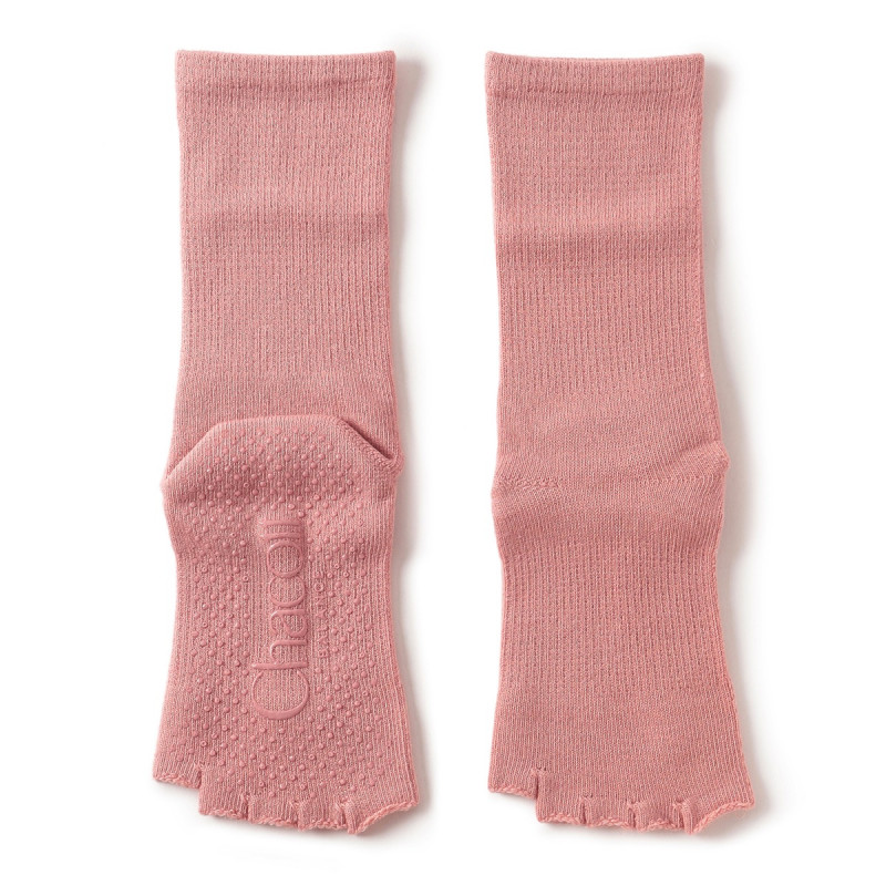 5本指グリップソックス(グレイッシュローズ-23.0〜25.0)