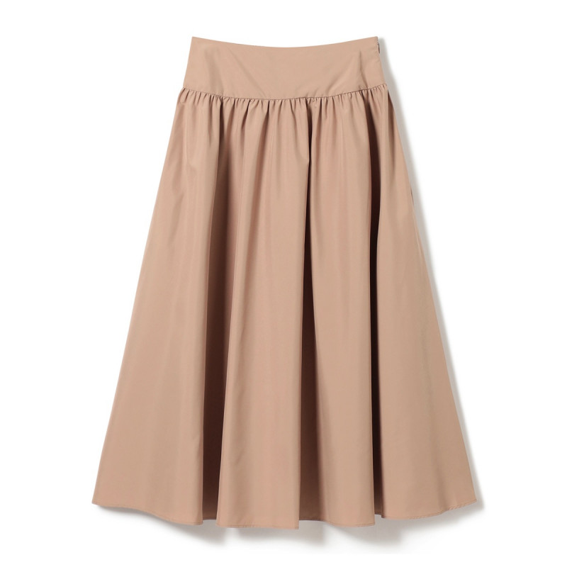 ★バックシャーリングタフタスカート(ベージュ-M)
