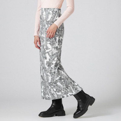 ★レースプリントタイトスカート