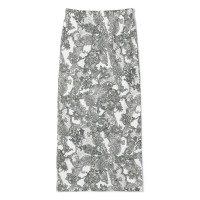 ★レースプリントタイトスカート(ホワイトプリント-M)