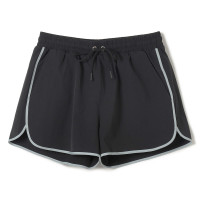 ★ラインアクセントタフタショートパンツ(ブラック-M)