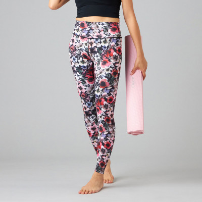 ウォーターカラーフラワーレギンス