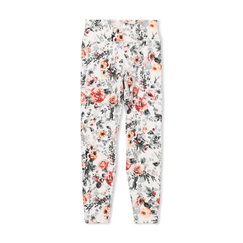ホリデーローズレギンス(ホワイトプリント-S)