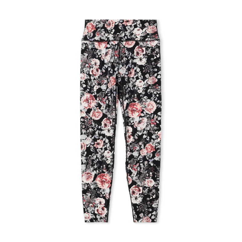 ホリデーローズレギンス(ブラックプリント-S)
