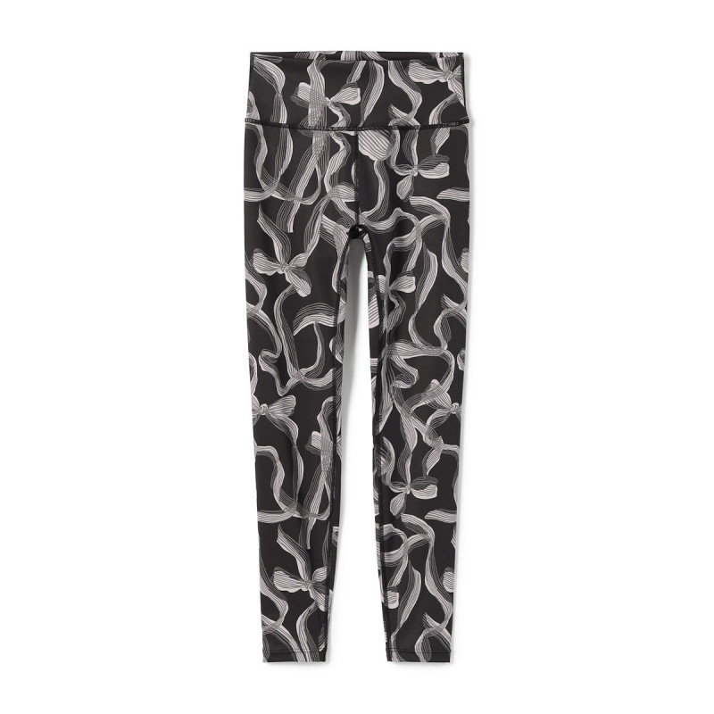 リボンプリントレギンス(ブラックプリント-S)