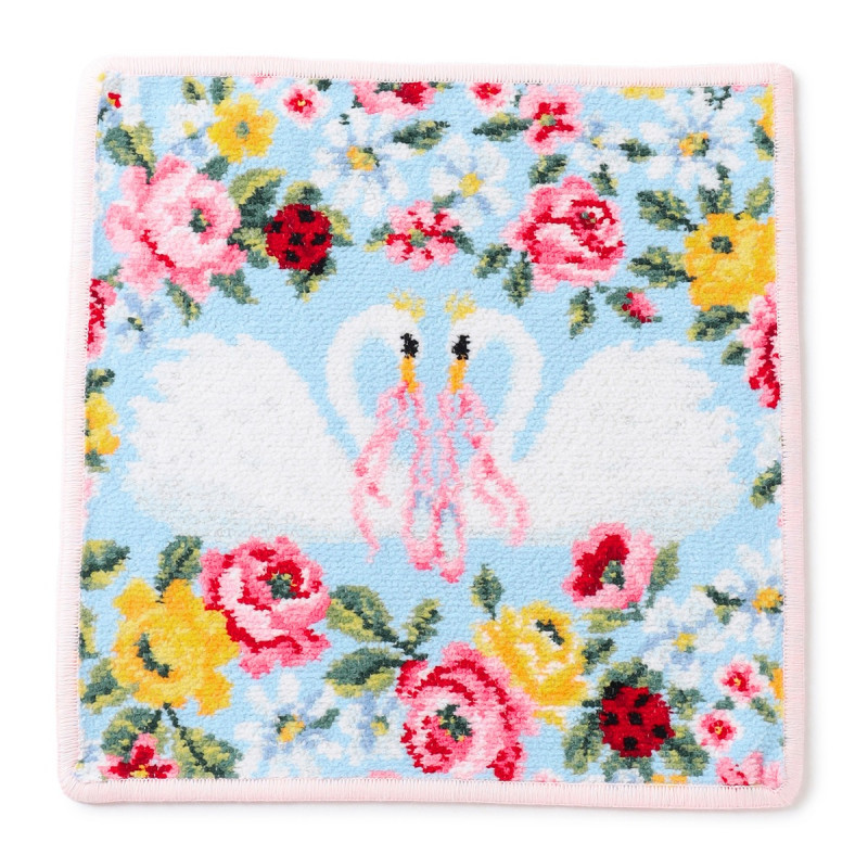 オデットハンカチ(縁取りロイヤルピンク--)