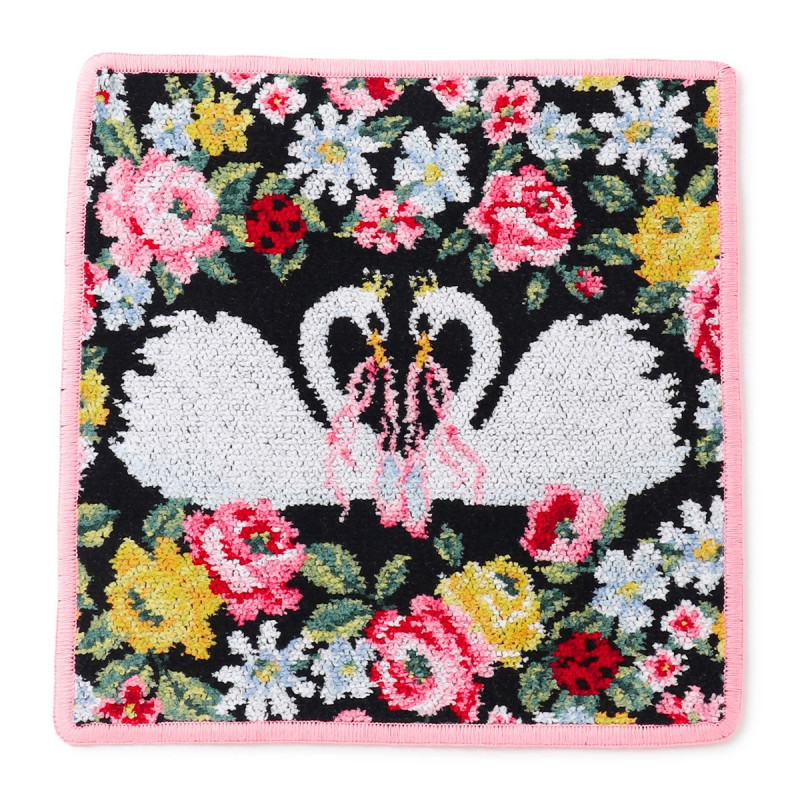 オデットハンカチ(縁取りローズ--)