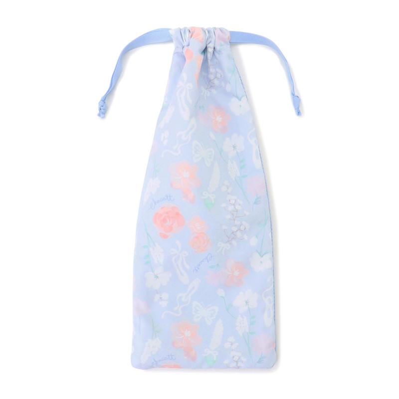 フラワー半メッシュ巾着S(ベビーブルー--)