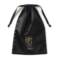 ポワント半メッシュ巾着M(ブラック--)