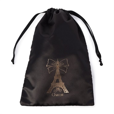 エッフェル半メッシュ巾着M(ブラック-ー)