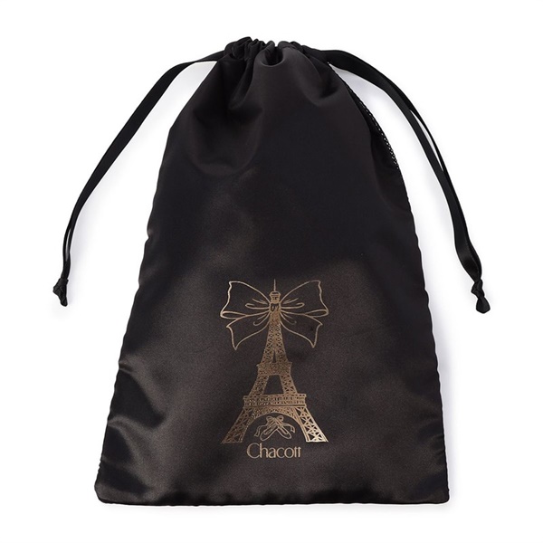 エッフェル半メッシュ巾着M(ブラック-ー)
