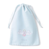 オデット半メッシュ巾着M(ベビーブルー--)