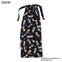 PEANUTS半メッシュ巾着S(ブラック--)