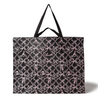 トゥリボン不織布バッグL(ブラック--)