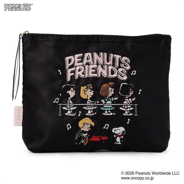 PEANUTSシアーポーチ(ブラック--)
