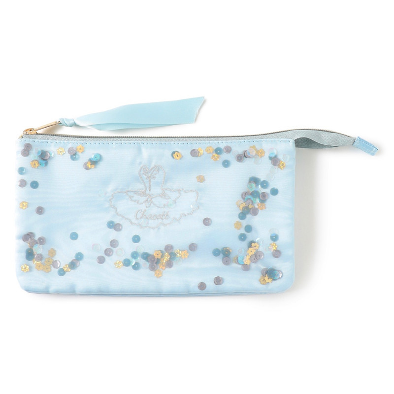 スパンコールポーチ(ベビーブルー--)