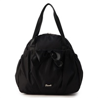 リボン2wayトートバッグ(ブラック-ー)