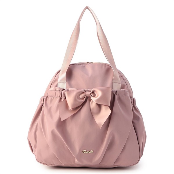 リボン2wayトートバッグ(グレイッシュローズ-ー)