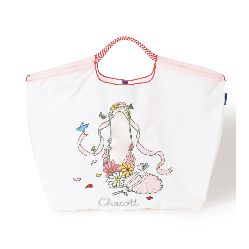 5/1 11時発売！【Ball＆Chain×湯浅望さん×Chacott】フラワーポワントトートバッグL(ホワイト--)