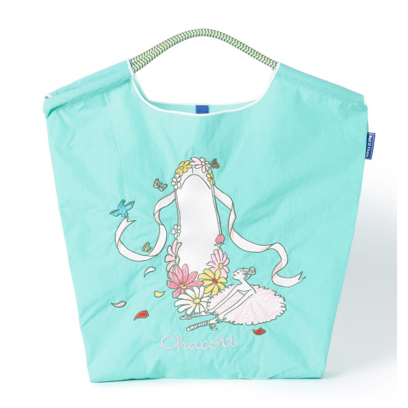 5/1 11時発売！【Ball＆Chain×湯浅望さん×Chacott】フラワーポワントトートバッグM(シーグリーン--)