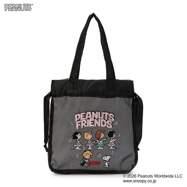 PEANUTSシアートートバッグ(ブラック--)