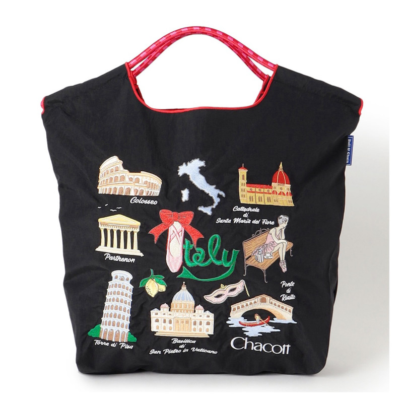 【Ball＆Chain】ItalyトートバッグM(ブラック--)