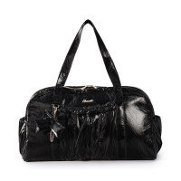 リボンチャームトートバッグ(ブラック--)