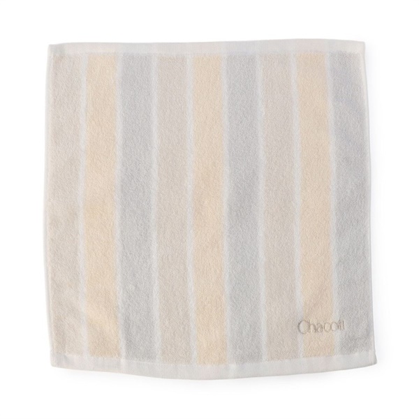 ストライプハンドタオル(パールグレー-ー)