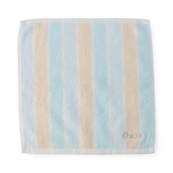 ストライプハンドタオル(ベビーブルー-ー)