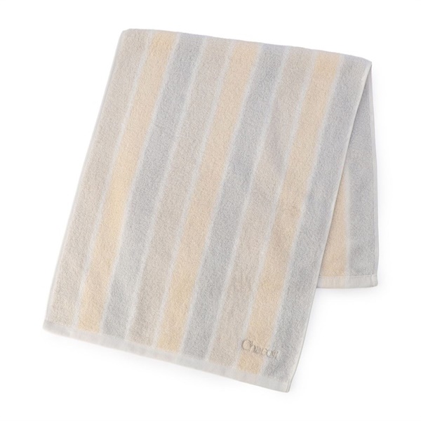 ストライプフェイスタオル(パールグレー-ー)