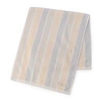 ストライプフェイスタオル(パールグレー-ー)