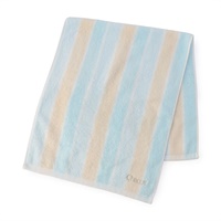 ストライプフェイスタオル(ベビーブルー-ー)