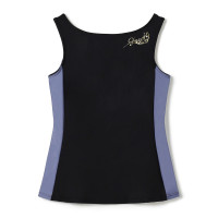 フェザープリントロングトップ(ブラック-S)