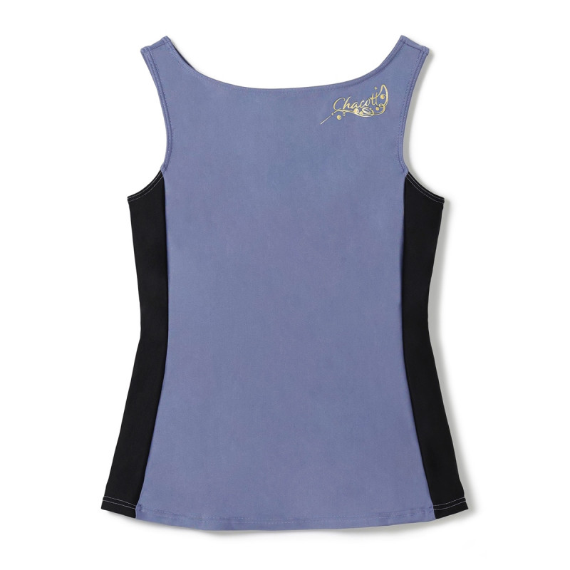 フェザープリントロングトップ(ブルーグレー-S)