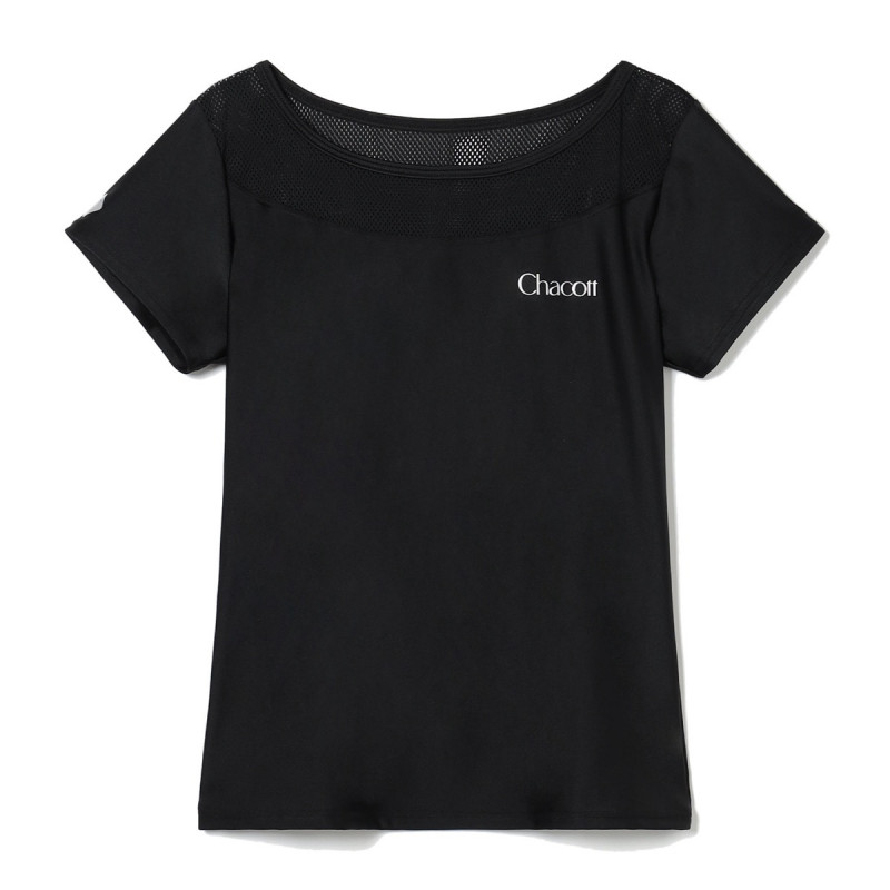 メッシュドライストレッチTシャツ(ブラック-140)