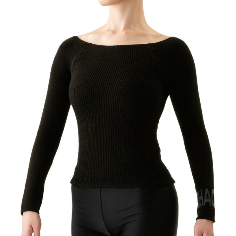 2wayニットトップ(ブラック-S〜L)