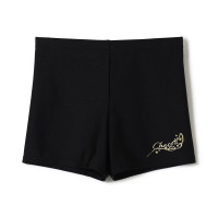 フェザープリント1.5分丈スパッツ(ブラック-S)