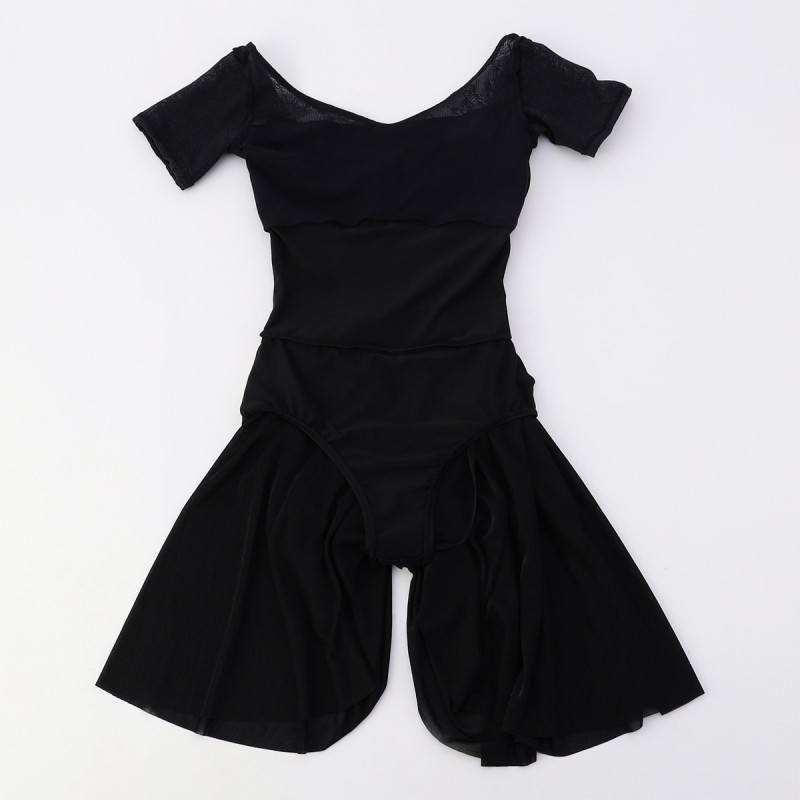 Chacott【極美品】チャコット スカート付レオタード 130 黒 長さ調整可 Chacott【極美品】チャコット スカート付レオタード 130 黒 長さ調整可